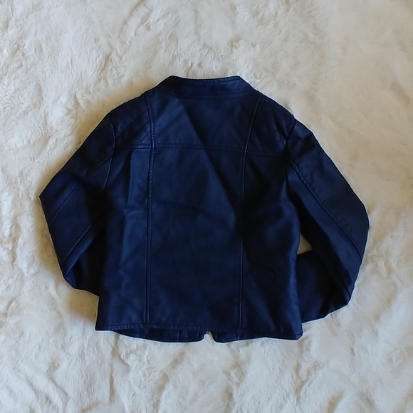 Like New Girls Vegan Leather Motorcycle Jacket - Picture 2 of 4